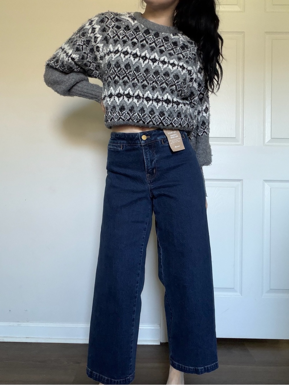 NWT Madewell Dark Blue High-Rise Emmett Wide Leg Jeans 26